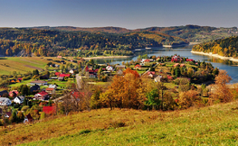 Panorama na miejscowość Zawóz, Fot. Łukasz Barzowski