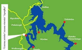 Mapa przedstawiająca najlepsze łowiska nad Jeziorem Solińskim, źródło Internet