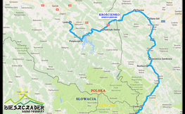 Trasa przejazdu KOLEI ZAKARPACKIEJ na trasie Sianki - Wołosianka w Bieszczadach Ukraińskich